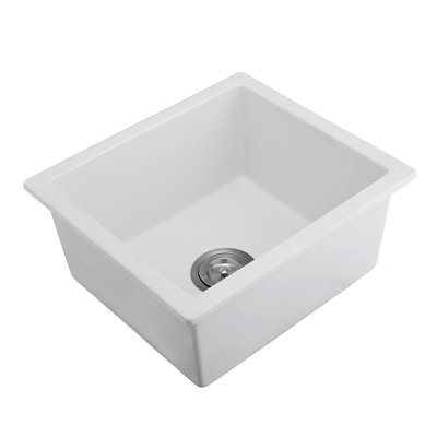 Évier de bar en quartz avec grille et crépine L 18 po x l 16 po Quartz