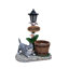 Jardinière en forme de chat allongé avec lumière DEL intégrée et surface de plantation fonctionnelle pour l'ambiance extérieure et la verdure.