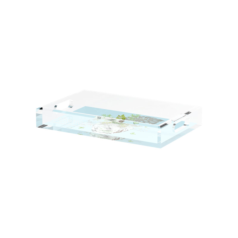 Monkey Large Jungle Acrylic Rectangle Decorative Tray, Green Which, 17"W x 10.5"D x 2"H
