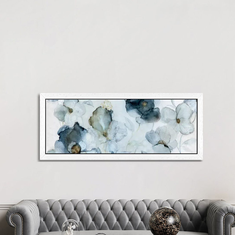 Flowering by Carol Robinson - Panoramic Print on Canvas, White Framed, 30.48 cm H x 91.44 cm W