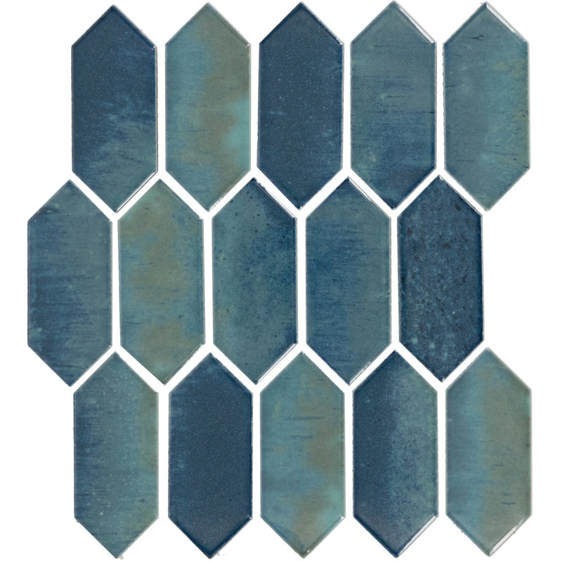 Daltile Miramo 2" x 5" Ceramic Picket Wall Mosaic (12 PCS Per Carton) (8.76 SQFT Per Carton), Aqua