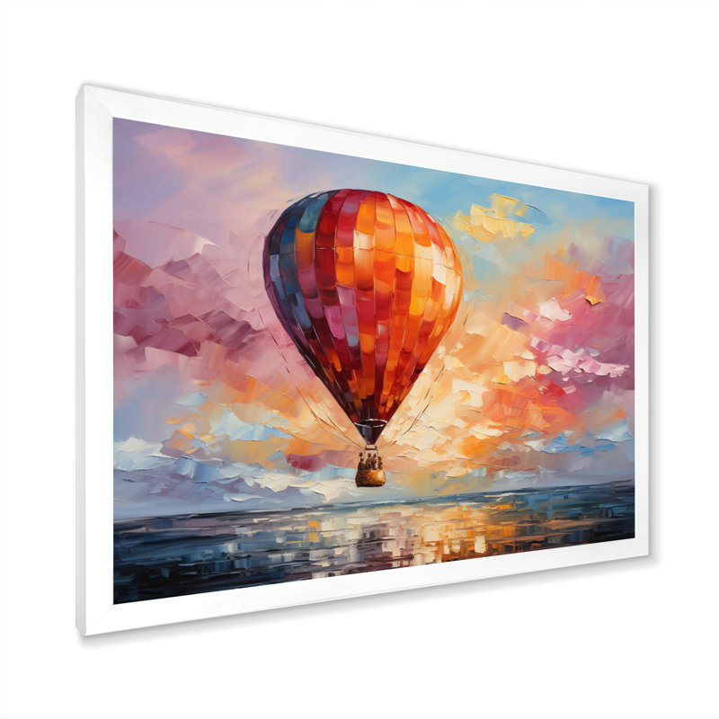 «Colorful Airballoon Views I», reproduction sur toile, H 16 po x l 32 po x P 1 po, Cadre photo blanc