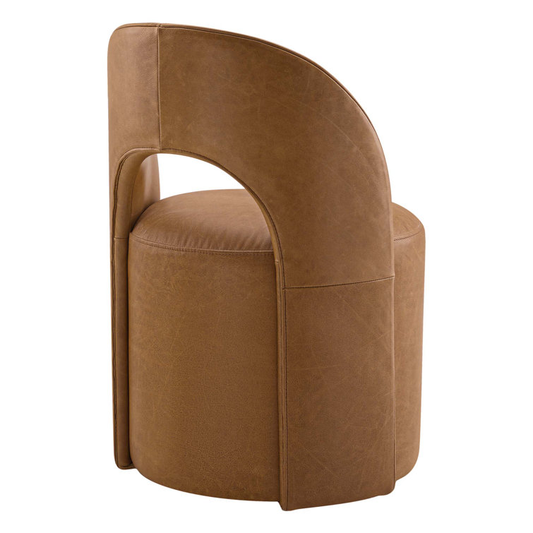 Neta Genuine Leather Upholstered Dining Chair