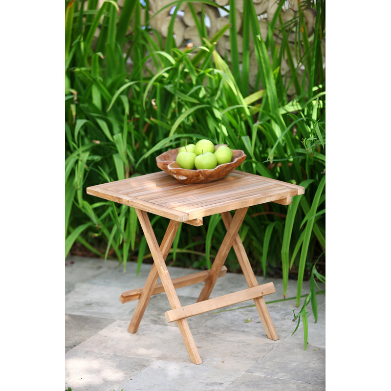 Mollie Square Teak Folding Outdoor Side Table , 50cm cm W 50cm cm D