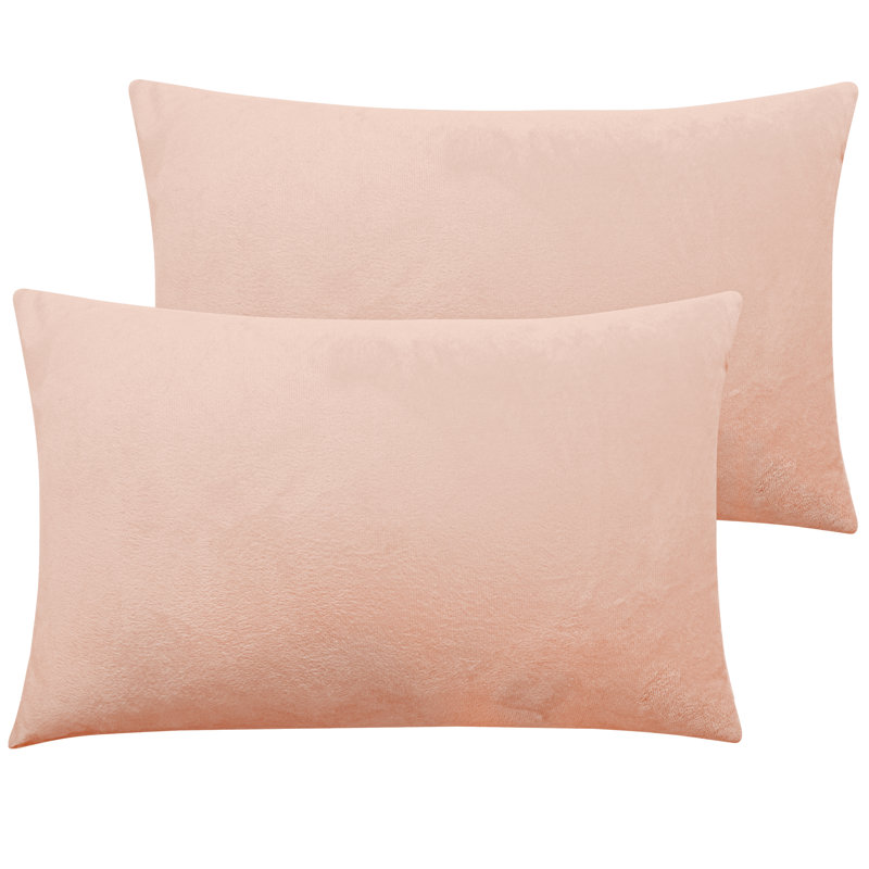 Taies d'oreiller à fermeture à glissière, taies d'oreiller en flanelle de velours de luxe, très doux - NTBAY, 20" x 30", Rose