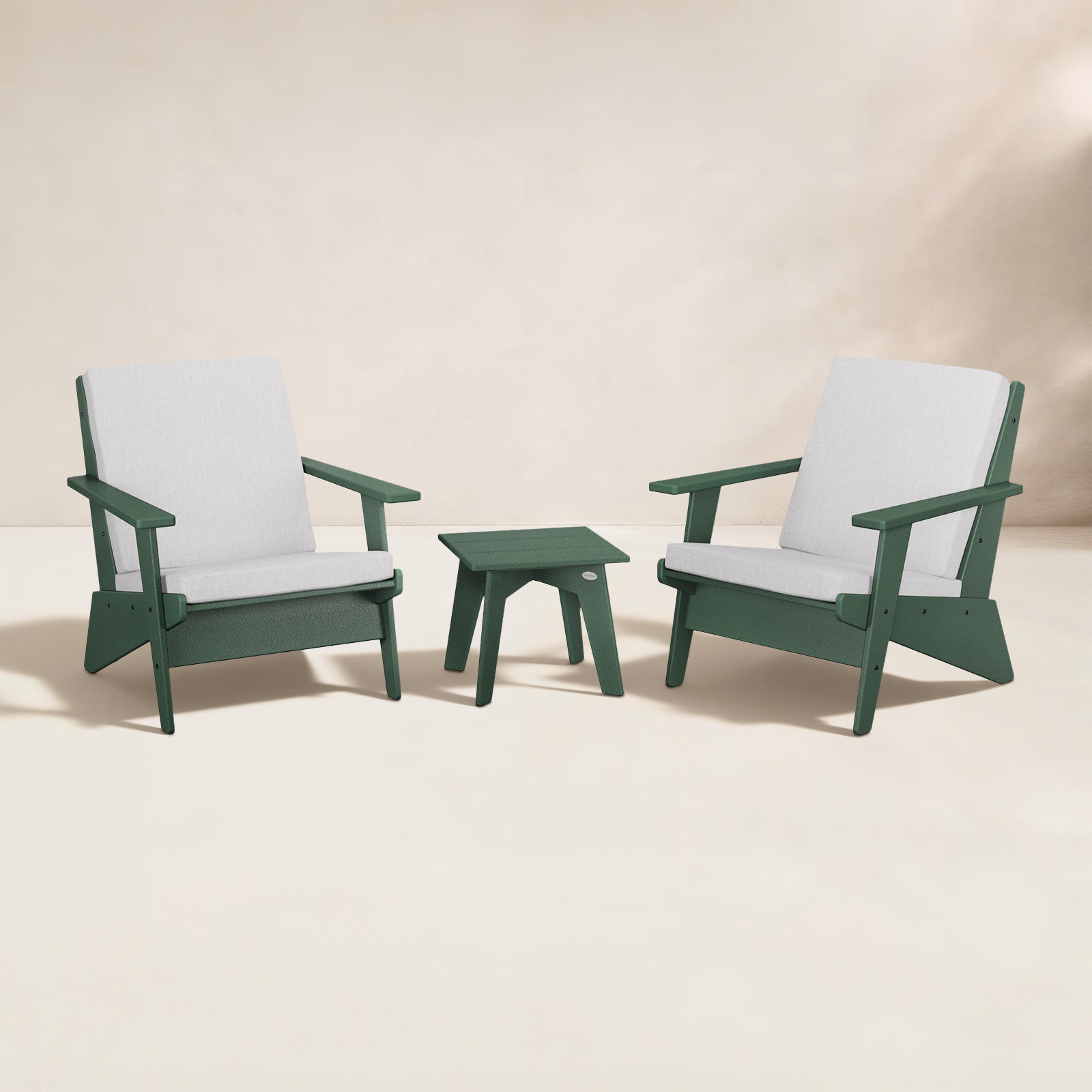 POLYWOOD® Riviera 2-Person Patio Seating Group, Granite, Green