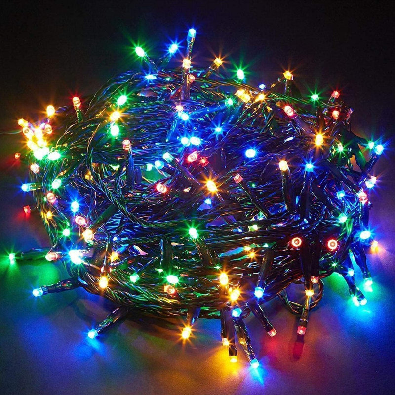 LED Indoor / Outdoor String Lights, Multicolour, 3cm H x 18cm L x 4cm D