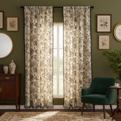Farmhouse Rustic Vintage Window Curtain 2 Panel