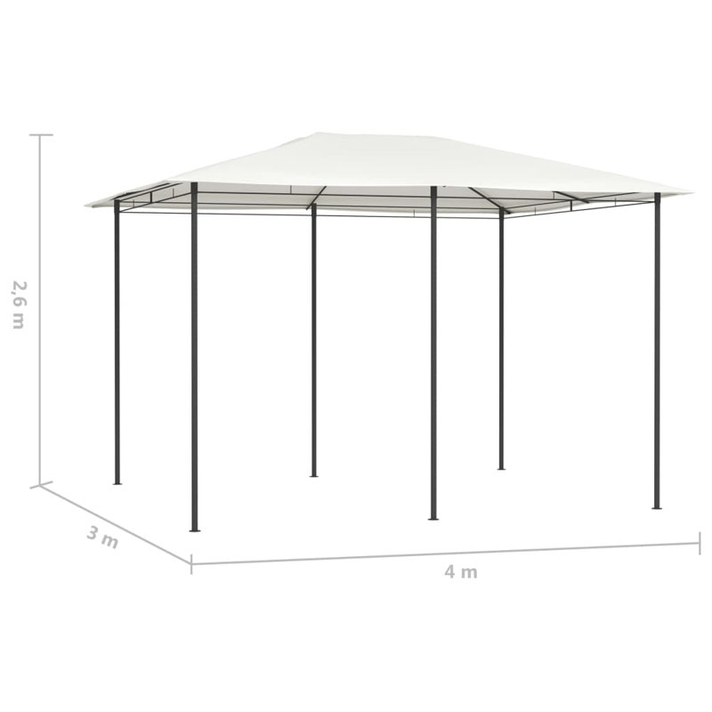 Penzance 4m W x 3m D Steel Patio Gazebo, Cream