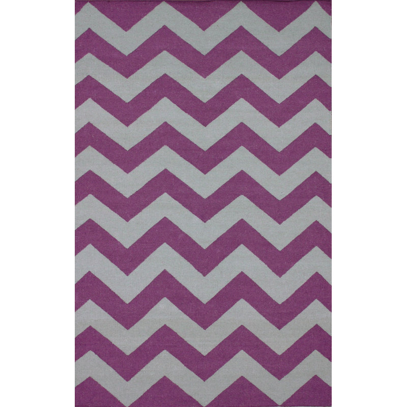 Tapis rose à chevrons Panama, 7 pi 6 po x 9 pi 6 po