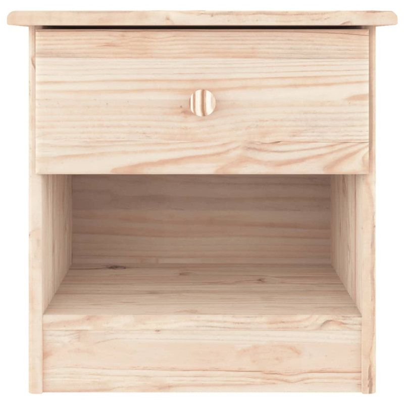 Veloute 13.8'' W Solid Wood Nightstand, Natural, 3 drawers