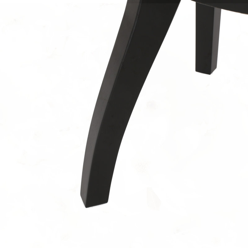 Black Velvet Upholstered Wood and Cane Arm Chair Set