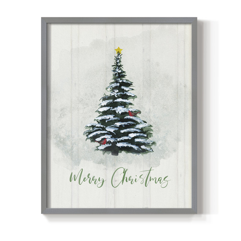 Winter Winter Christmas, reproduction encadrée - bois massif, Gris, H 15 po x l 12 po