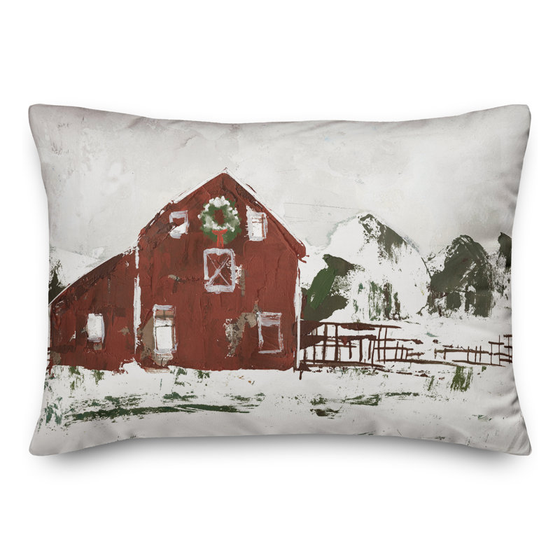  Housse et housse de coussin rectangulaire Christmas Snow on the Farm
