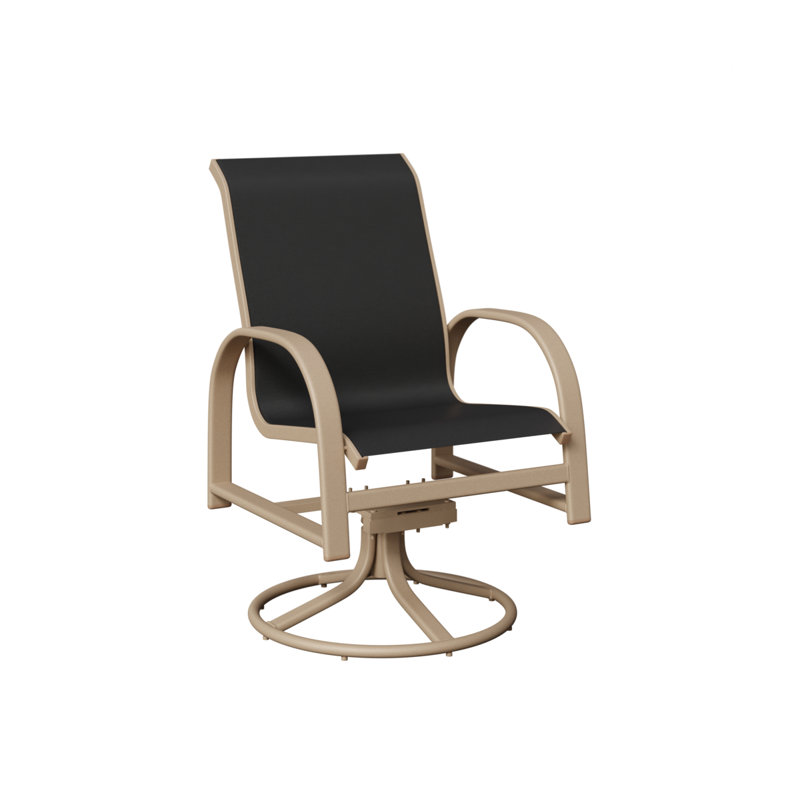 Chaise berçante berçante pivotante Berlin Gardens, Noir, Aluminium moucheté Sahara