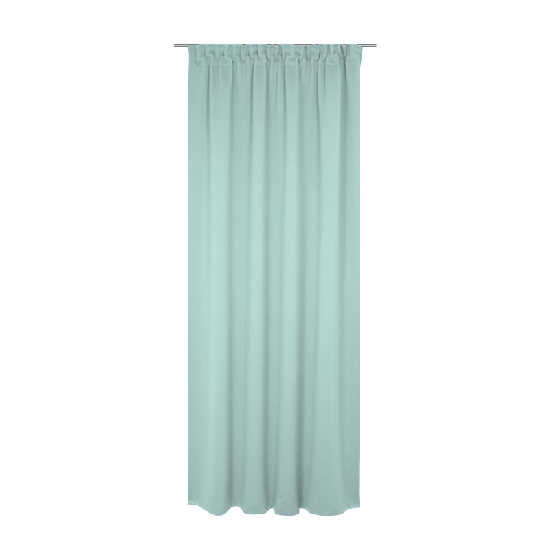 Uni Collection 100% Cotton Room Darkening Curtain Single Panel, Light Turquoise, 142cm wide x 365cm high