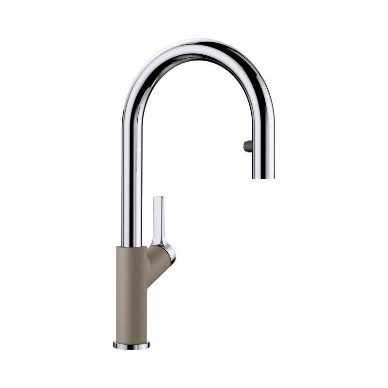 Urbena Pull-Down Dual-Spray Kitchen Faucet, Truffle/Chrome