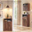 Armoire de coin moderne à 2 portes, armoire de rangement compacte avec tablette réglable, brun-468946145