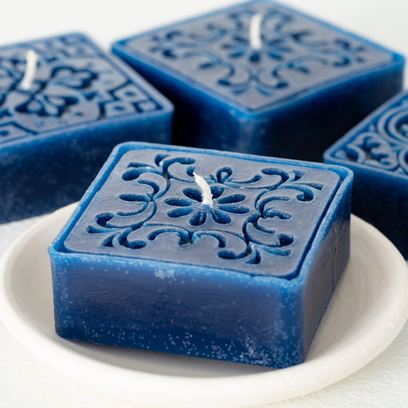 Bougie fantaisie non parfumée, Bleu