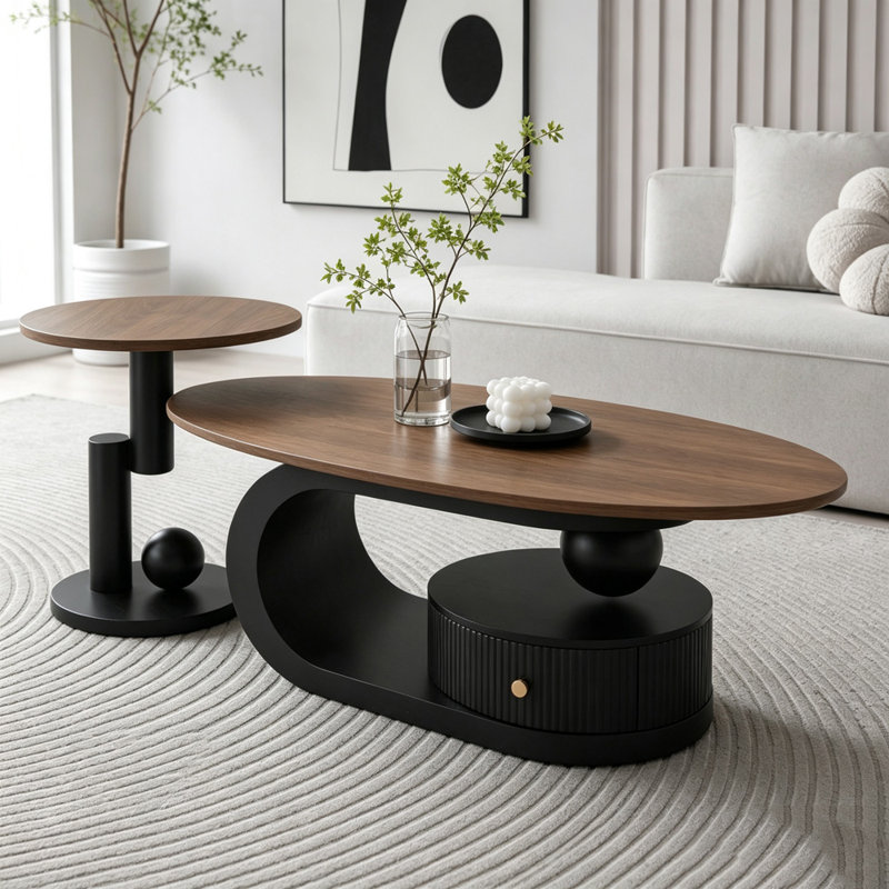 Ensemble de tables basses gigognes de luxe avec rangement