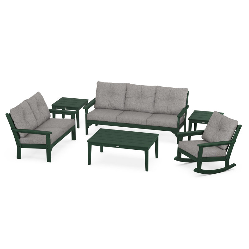 Ensemble de conversation à assise profonde 6 pièces Vineyard, Gris, Vert
