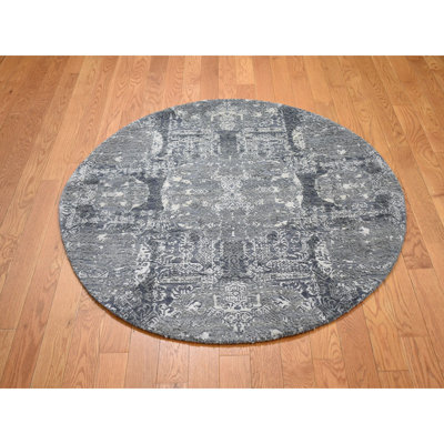Asuncin One-of-a-Kind 4' Round Area Rug in Gray