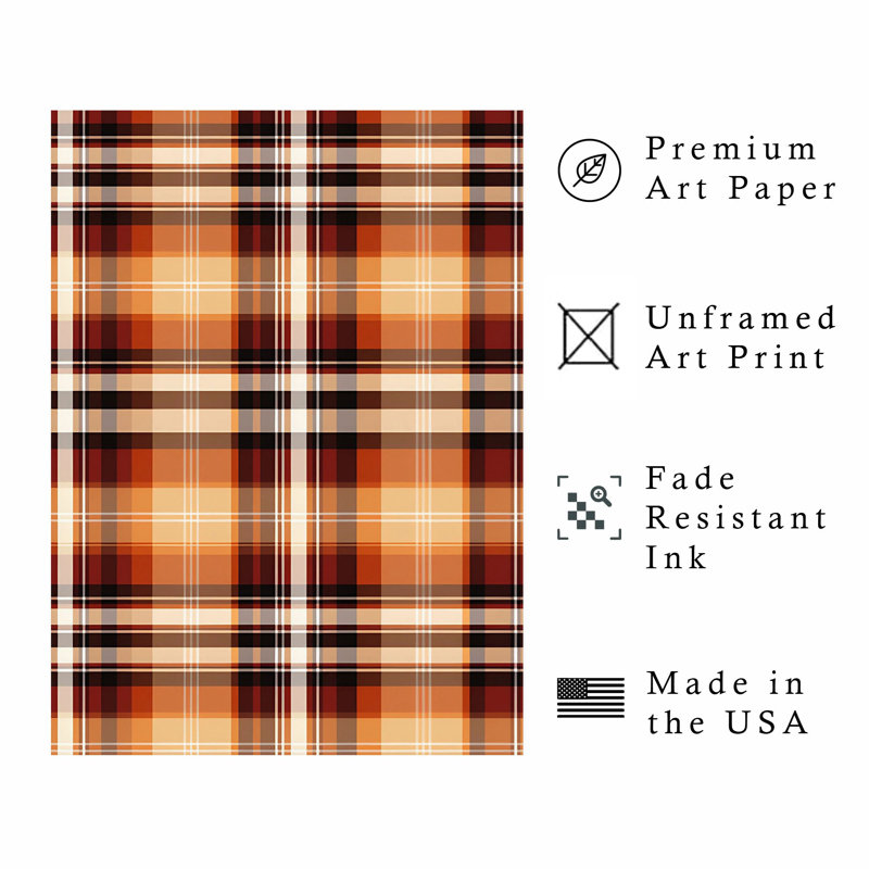 Abstract Fall Plaid Pattern IX Modern Unframed Art Print, 30" H x 20" W