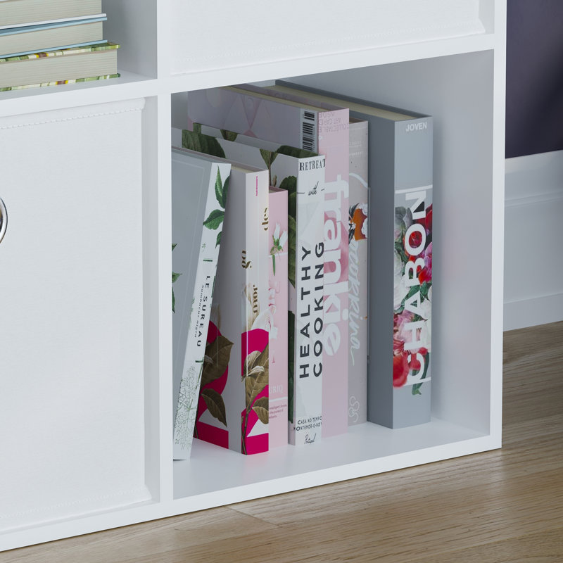 Herlinde 64.5cm H x 65cm W Cube Bookcase, White