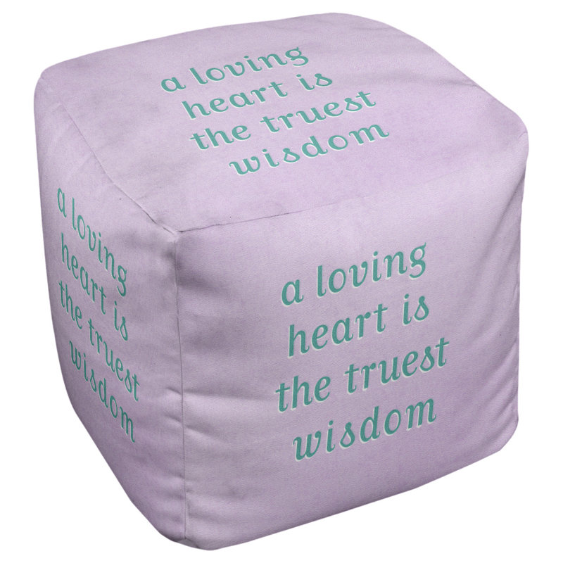 Upholstered Ottoman, Purple/Teal Offset