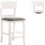 De 2 chaises de salle à manger modernes à hauteur de comptoir - siège en bois massif blanc et tissu rembourré gris