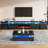 Bhhatu High Gloss 3 Pieces Living Room Table Set, Black-102834541