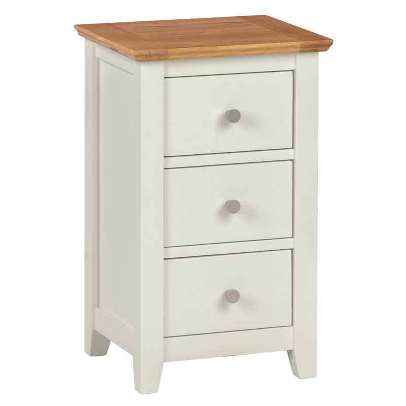 Eleanor Bedside Table, White/Natural