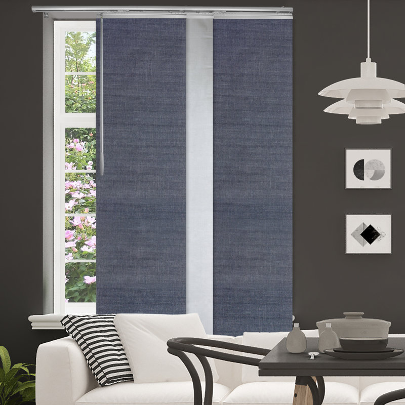 Store vertical semi-diaphane, Gris, L 66 po x L 94 po