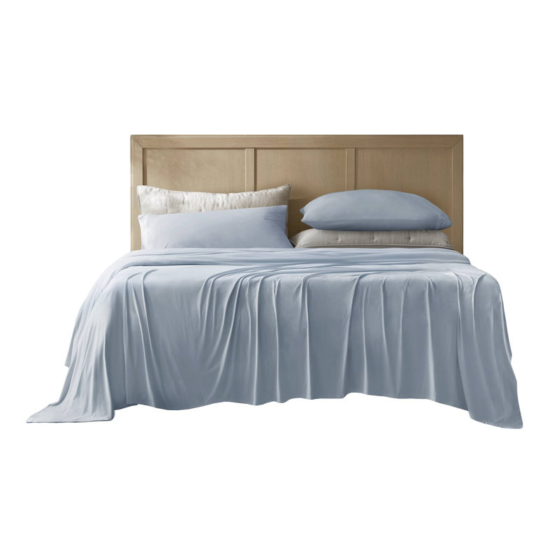4-Piece Stretch Jersey Sheet Set, Blue, Queen Sheet Set