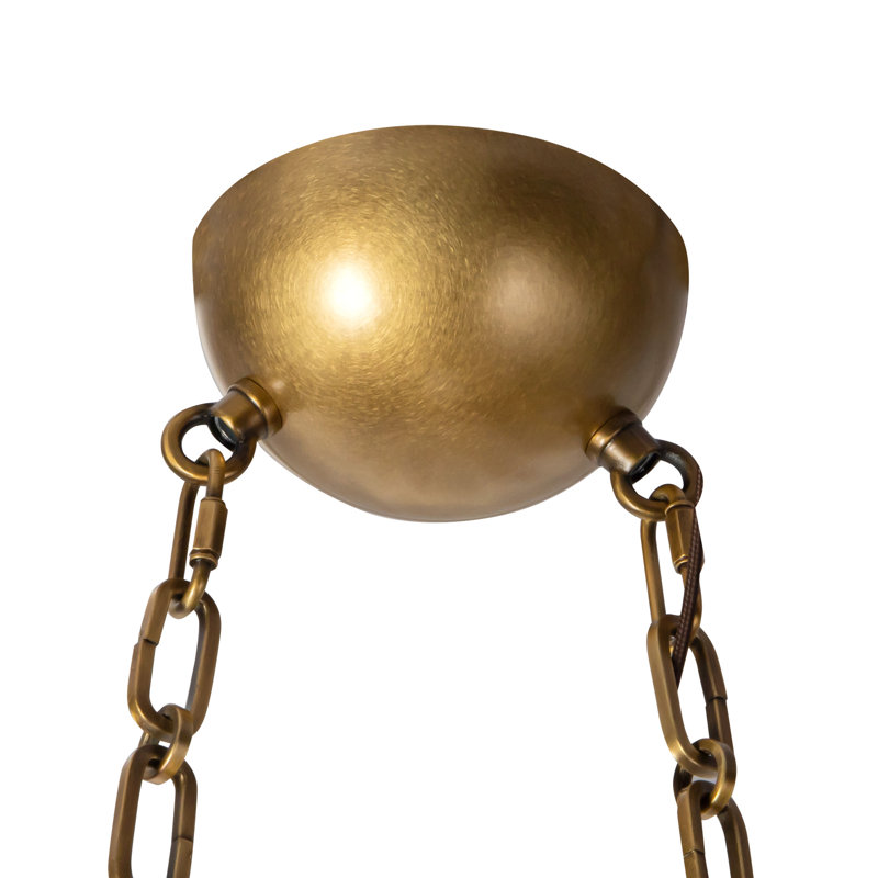 Petra  10-in Black dimmable LED Pendant, Antique Brass
