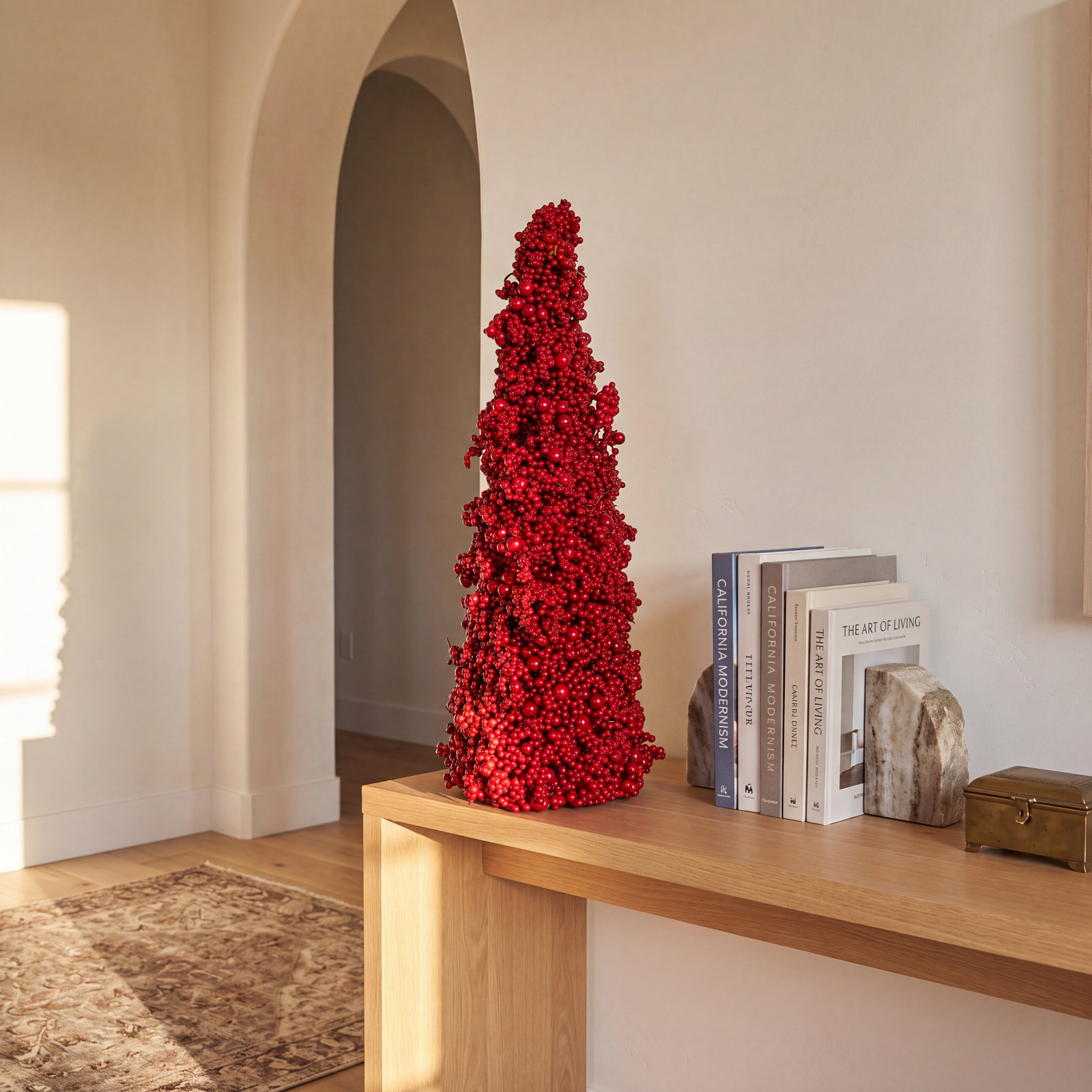 Red Holly Berry Tabletop Christmas Tree