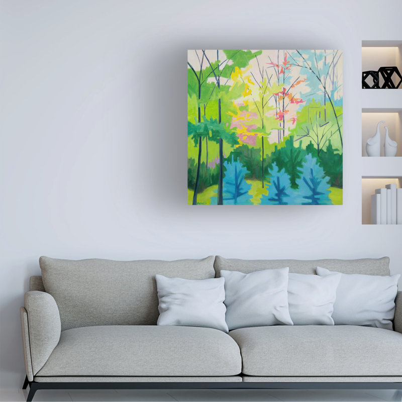 Art mural sur toile tendue - Robyn Morgan Giddings «Landscape No. 3», art mural pour salon, chambre à coucher ou bureau - 14 x 14