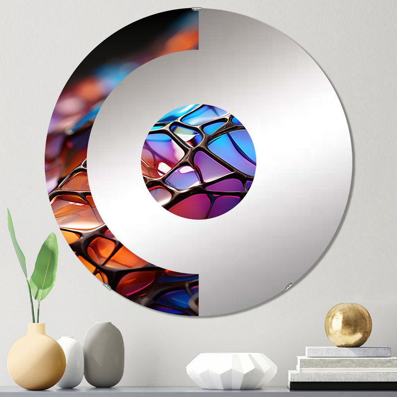 Jathusan II - Miroir mural demi-cercle, 23,6 po x 23,6 po