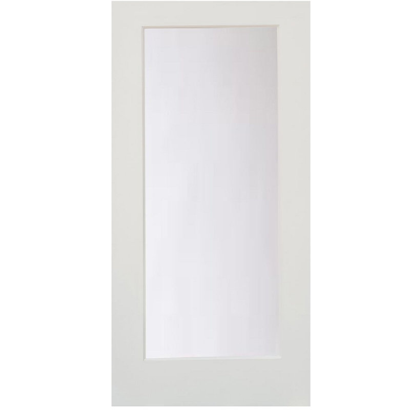 Porte une seule dalle en verre satiné gravé, 36 po x 80 po