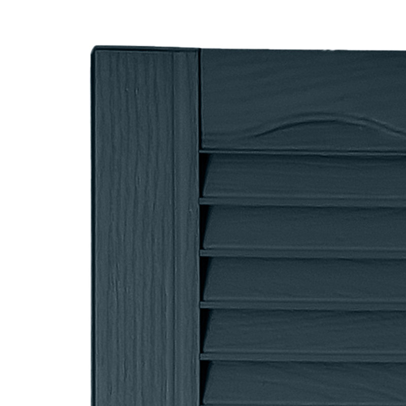 Volet à persiennes sur mesure avec dessus cathédrale, 33", Bleu Bedford, 9"