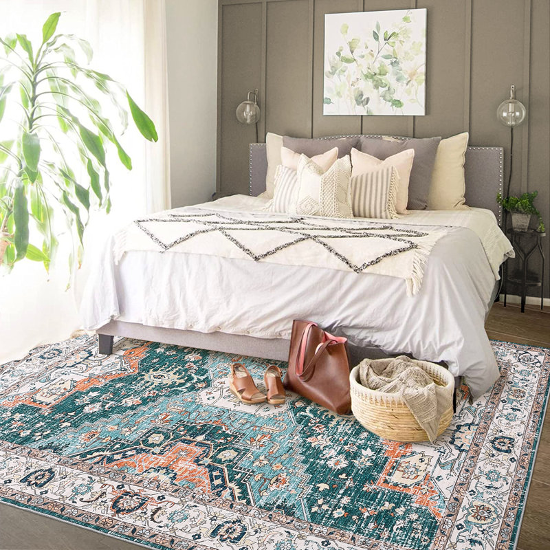Frethi Washable Indoor Rug, Rectangle 5' x 7'