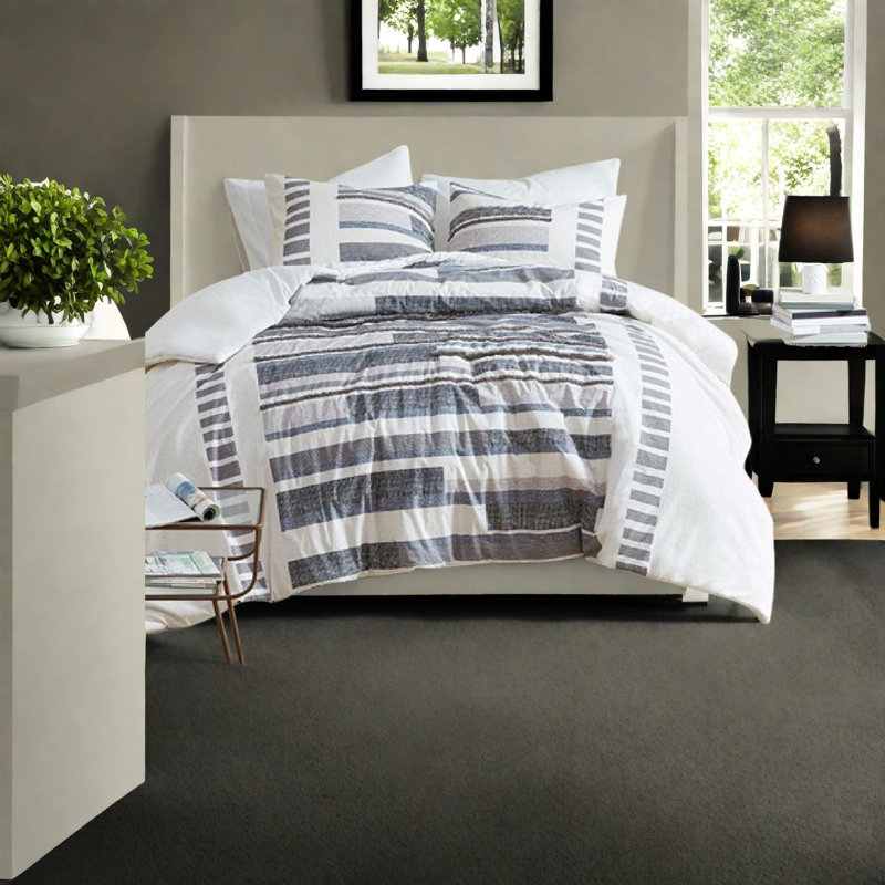 Modern Cotton Bedding Sets, Full/queen, Artisan Style For Home