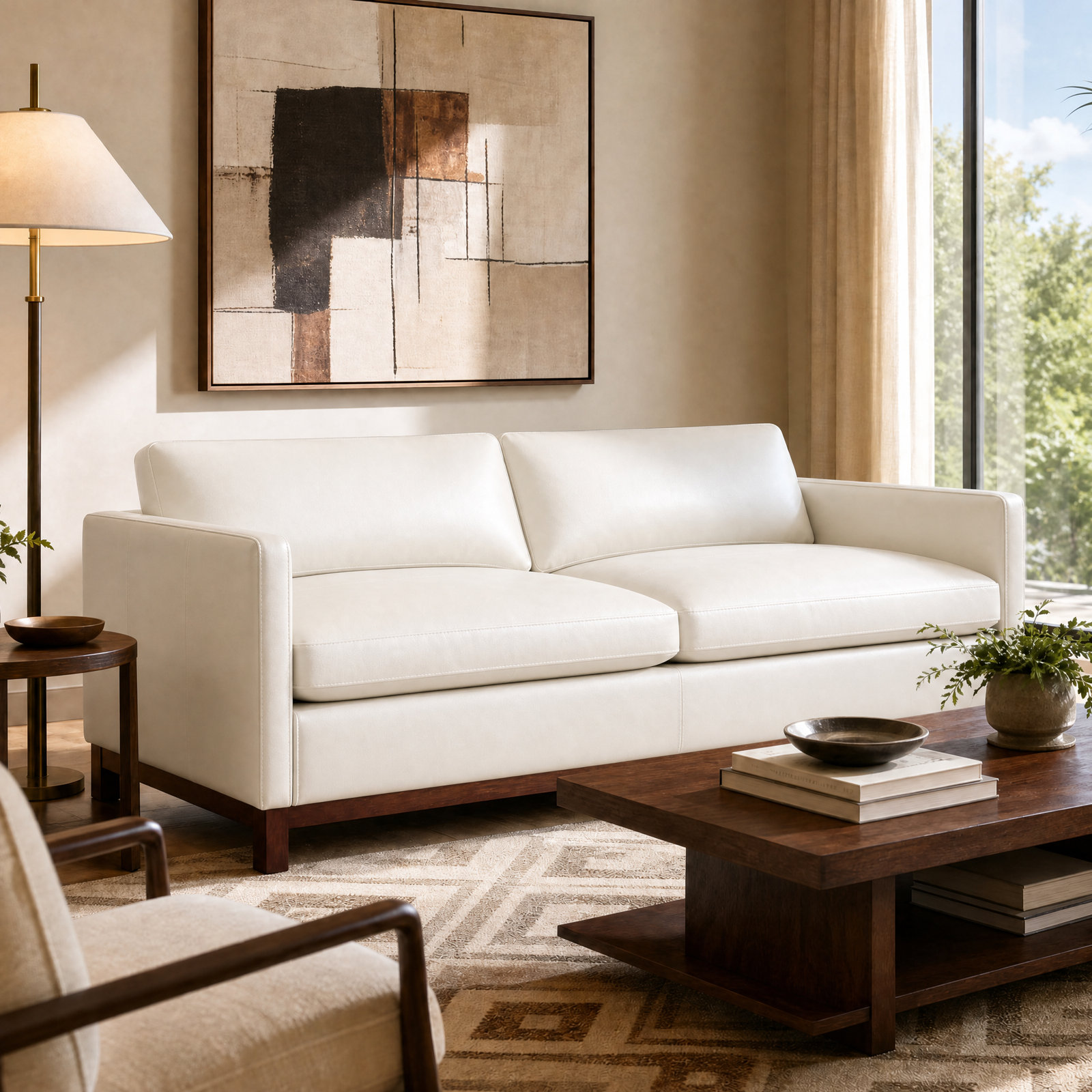 Liz 84" Upholstered Sofa, Florida Coconut Milk