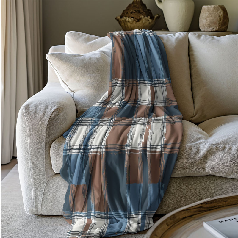 Plaid bleu - couverture sherpa de qualité supérieure 1 pièce, Lit simple