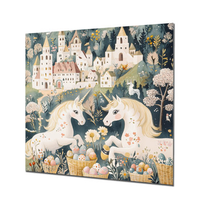 Unicorns Children's Canvas - Abstract Metal Wall Art, Unicorns Metal Print