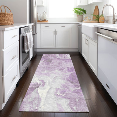 Machine Washable Indoor/Outdoor Cinead ACN1687 Lavender Rug