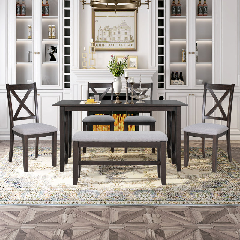 Ensemble repas pour 6 personnes, Espresso, Espresso/gris