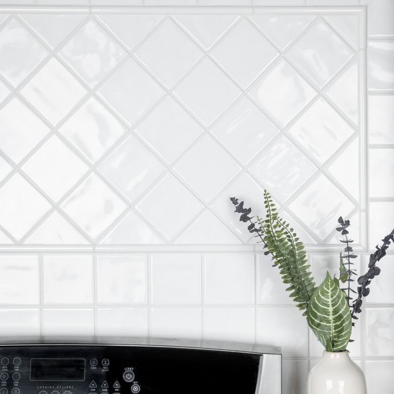 Twist 11.8" x 0.5" Glossy Ceramic Quarter Round Tile Trim in White