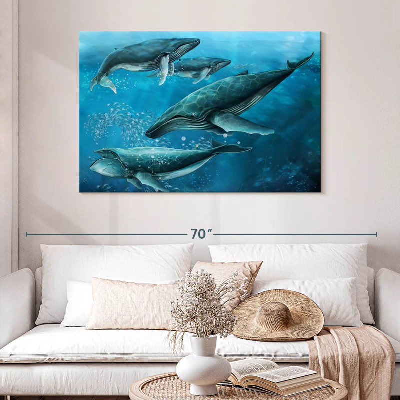 Brampt Pod Of Humpback Whales, 32" H x 48" W
