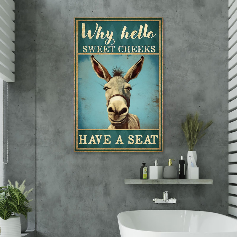 «Donkey Have A Seat», reproduction d'art graphique sur toile tendue, H 36 po x l 24 po x P 1,25 po